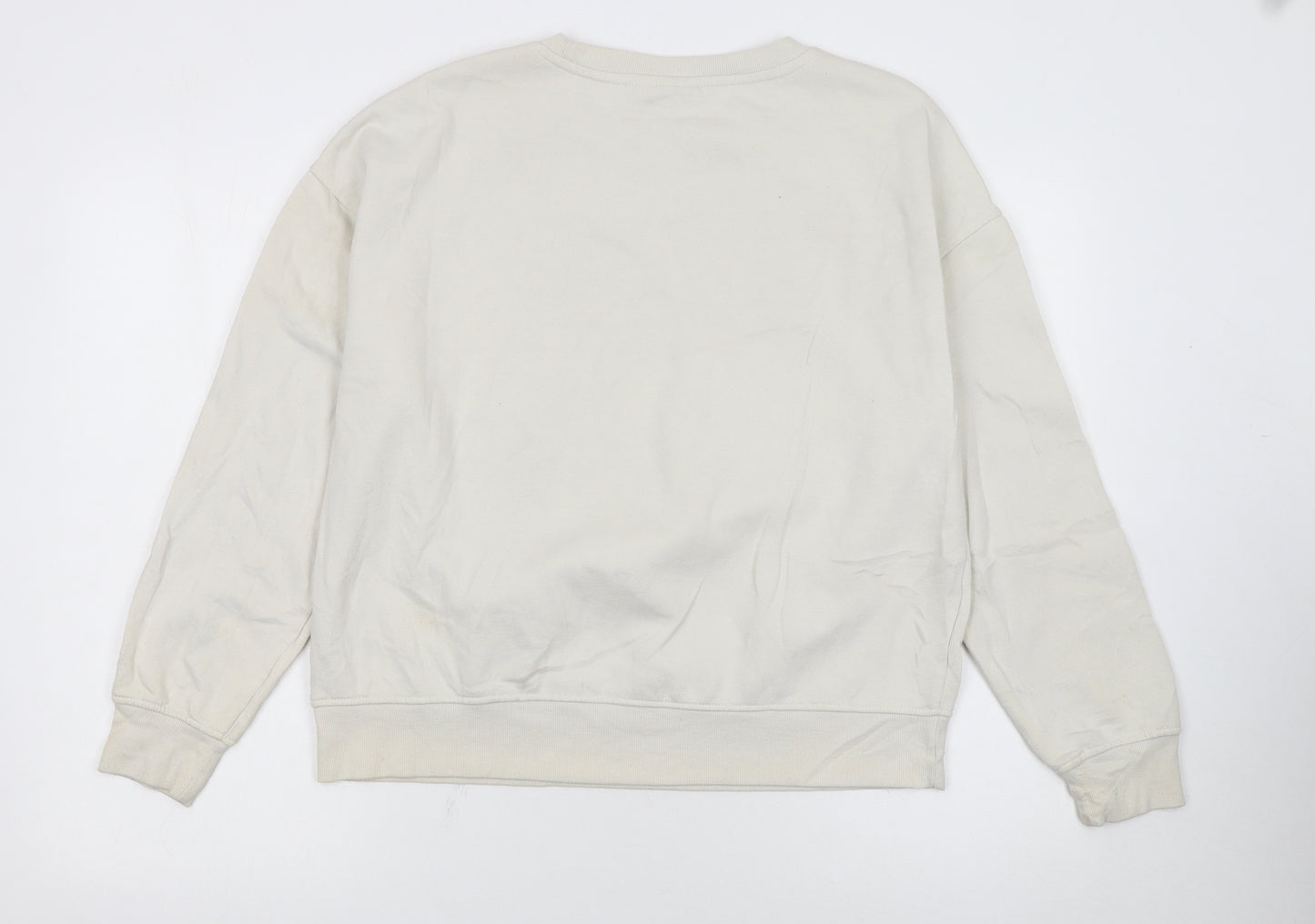 Disney Women Beige Mickey Mouse Pullover Sweatshirt Size S