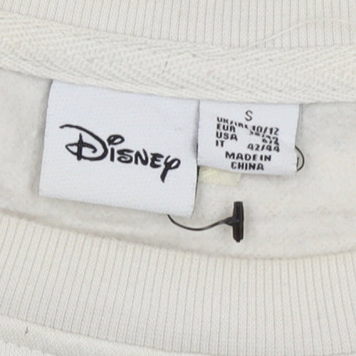 Disney Women Beige Mickey Mouse Pullover Sweatshirt Size S