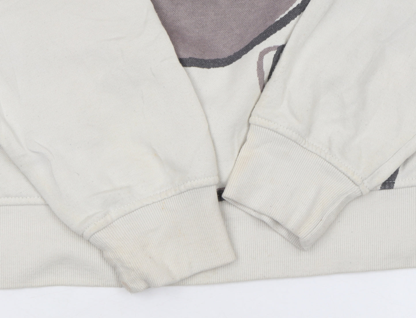 Disney Women Beige Mickey Mouse Pullover Sweatshirt Size S