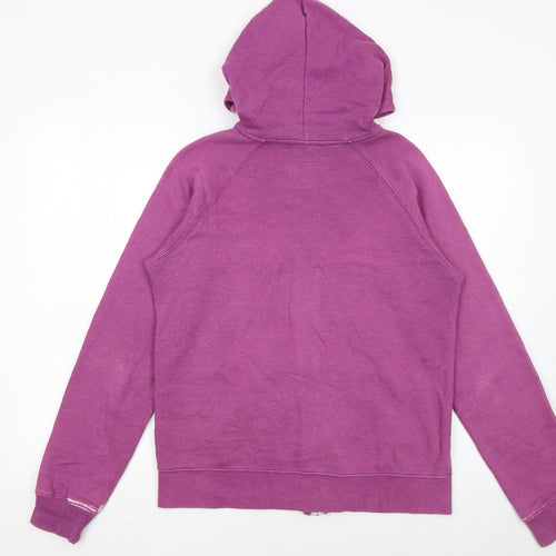 Nike Womens Purple Full Zip Hoodie Size L 12-14 Cotton Blend Sportswear