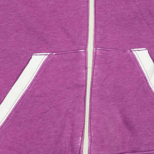Nike Womens Purple Full Zip Hoodie Size L 12-14 Cotton Blend Sportswear