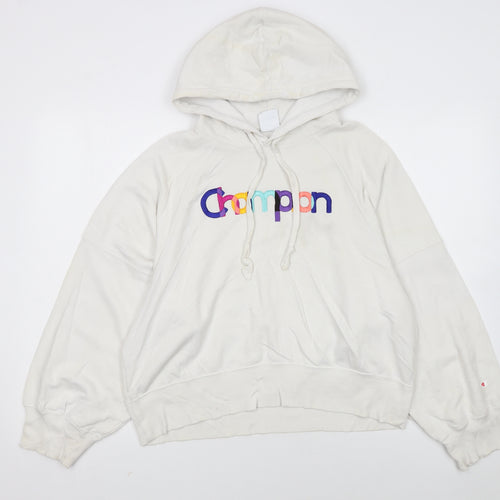 Champion Womens Beige Hoodie Medium Pullover Hooded Sweatshirt