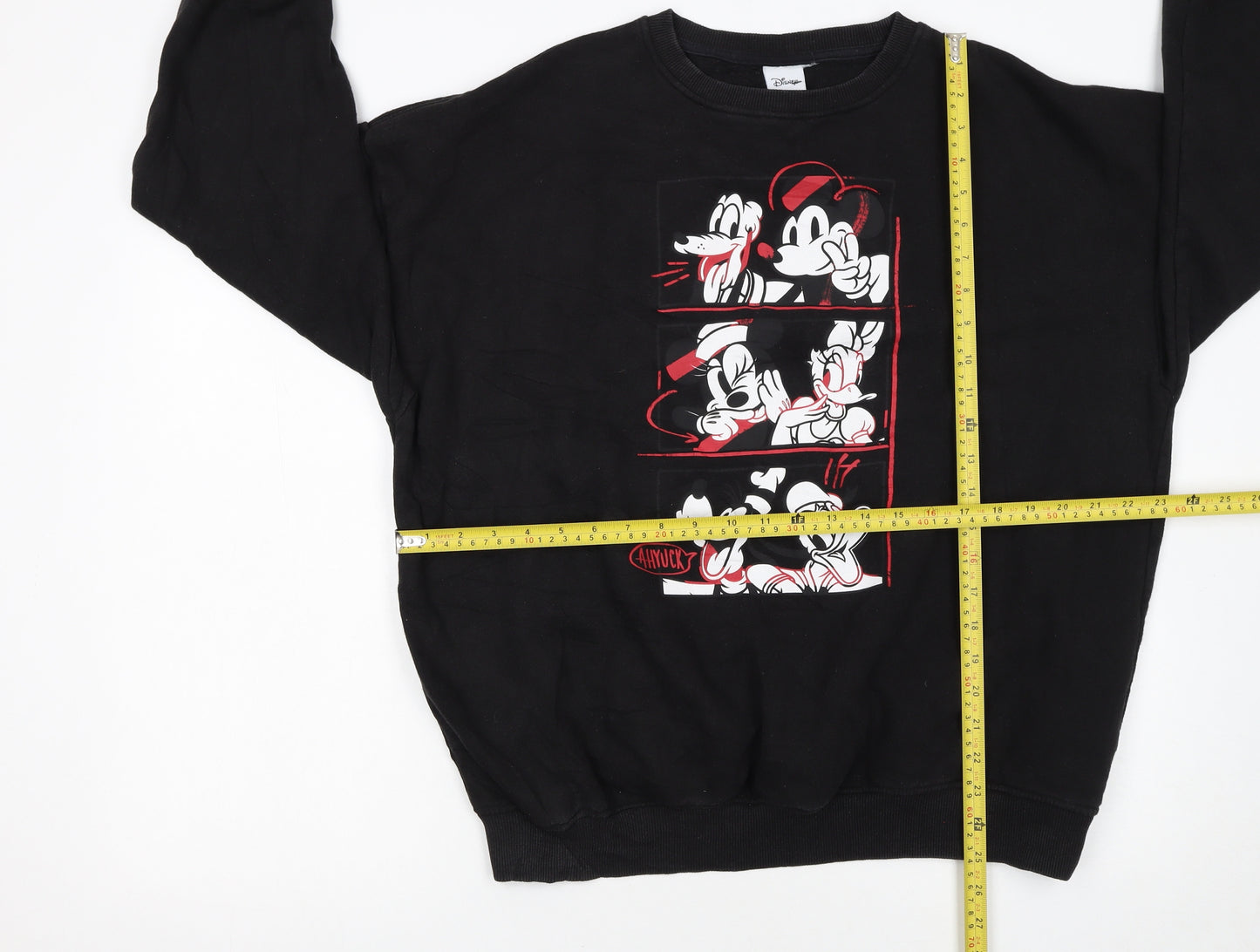 Disney Black Women's Sweatshirt Size 10/12 Mickey & Friends Graphic Pullover