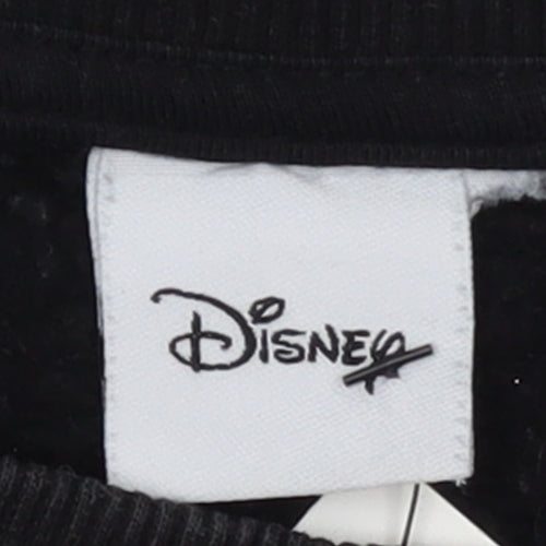 Disney Black Women's Sweatshirt Size 10/12 Mickey & Friends Graphic Pullover