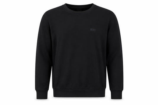Front view of Hugo Boss Men's Black XL Pullover Crew Neck Sweatshirt