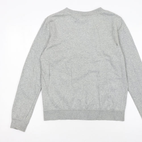Nike Womens Grey Logo Crew Neck Pullover Sweatshirt Size S