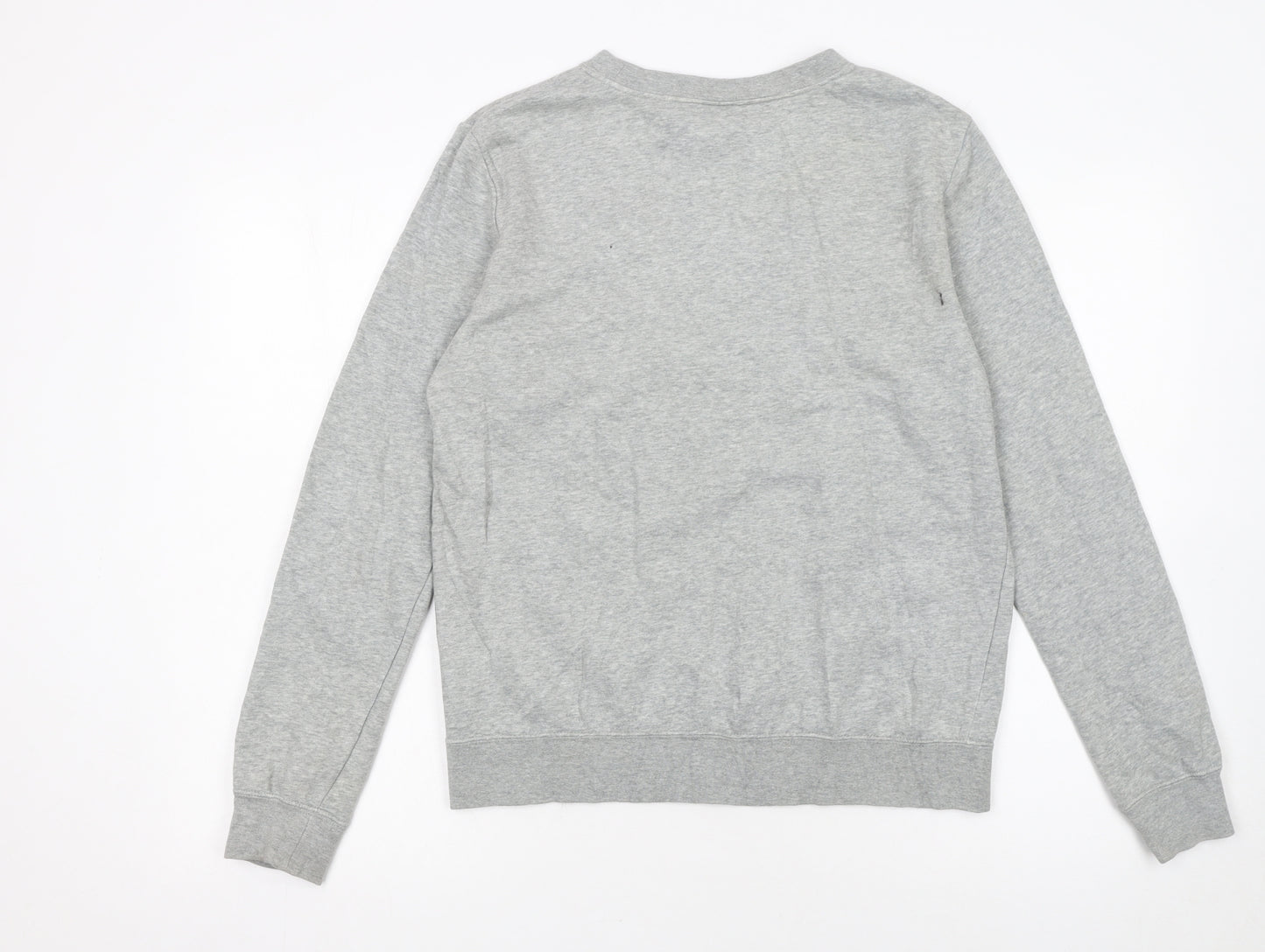 Nike Womens Grey Logo Crew Neck Pullover Sweatshirt Size S