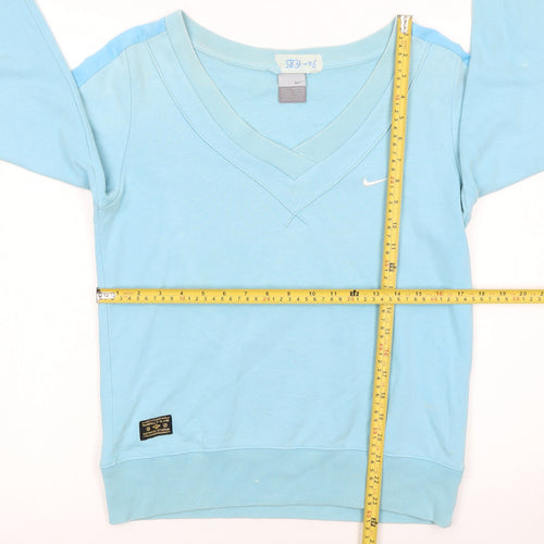 Nike Women Blue V-Neck Pullover Sweatshirt Size L 14/16