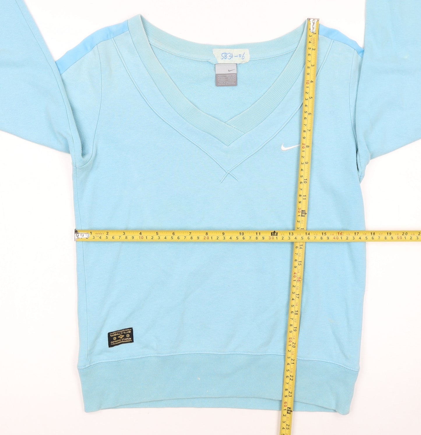 Nike Women Blue V-Neck Pullover Sweatshirt Size L 14/16