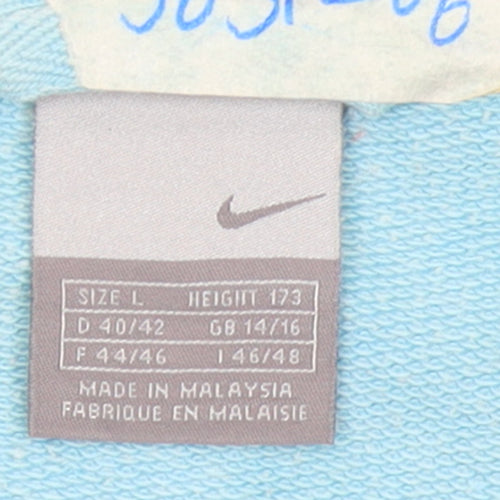 Nike Women Blue V-Neck Pullover Sweatshirt Size L 14/16