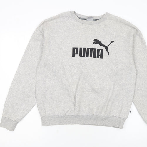 Puma Women's Grey Crew Neck Pullover Sweatshirt Size 12