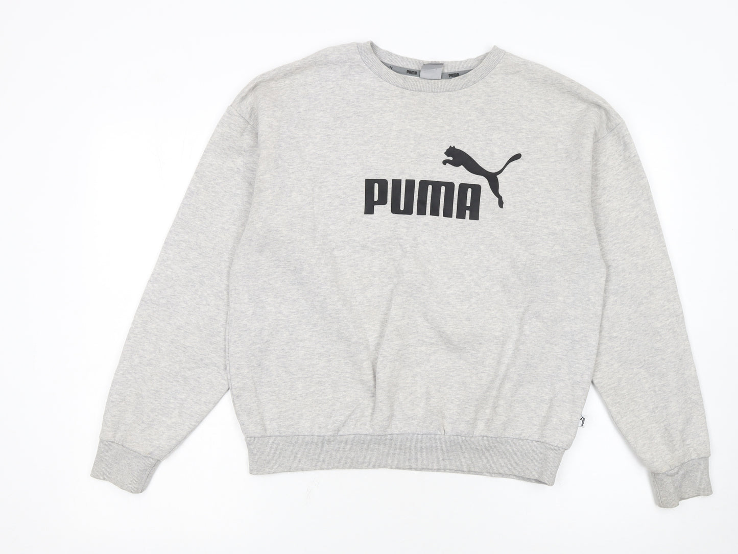 Puma Women's Grey Crew Neck Pullover Sweatshirt Size 12