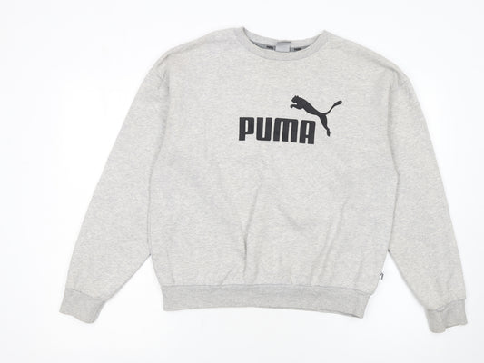 Puma Women's Grey Crew Neck Pullover Sweatshirt Size 12