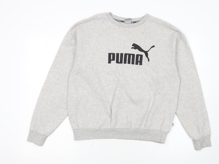 Puma Women's Grey Crew Neck Pullover Sweatshirt Size 12
