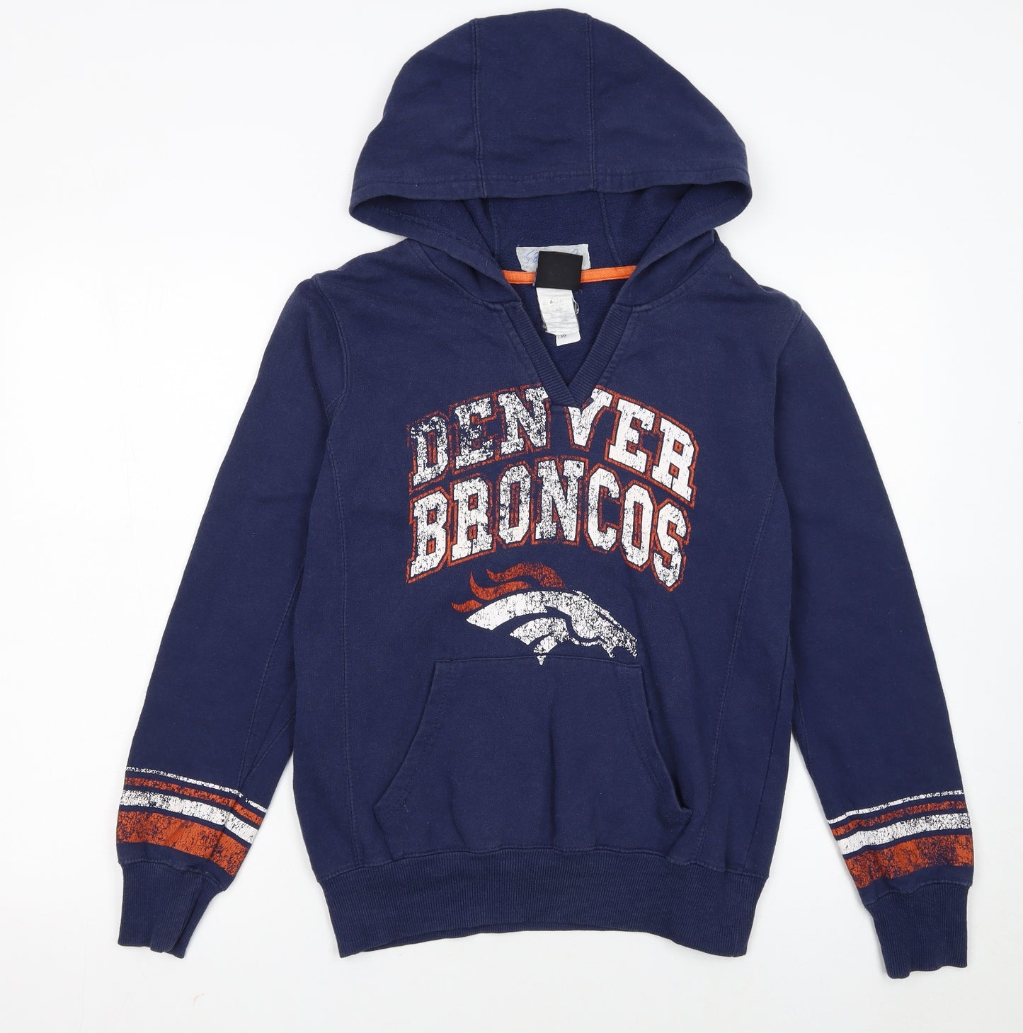 NFL Team Apparel Womens Blue Medium Denver Broncos Pullover Hoodie