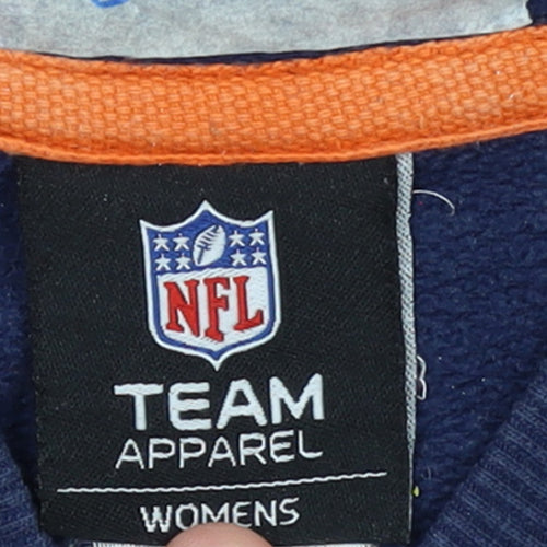 NFL Team Apparel Womens Blue Medium Denver Broncos Pullover Hoodie