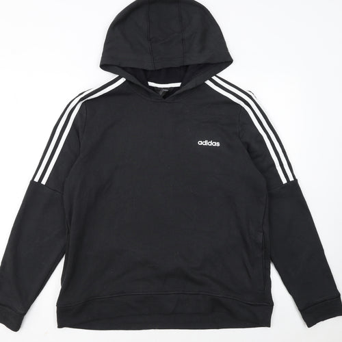 Adidas Womens Black Pullover Hoodie Size L Climalite Sportswear