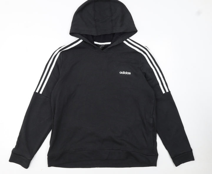 Adidas Womens Black Pullover Hoodie Size L Climalite Sportswear
