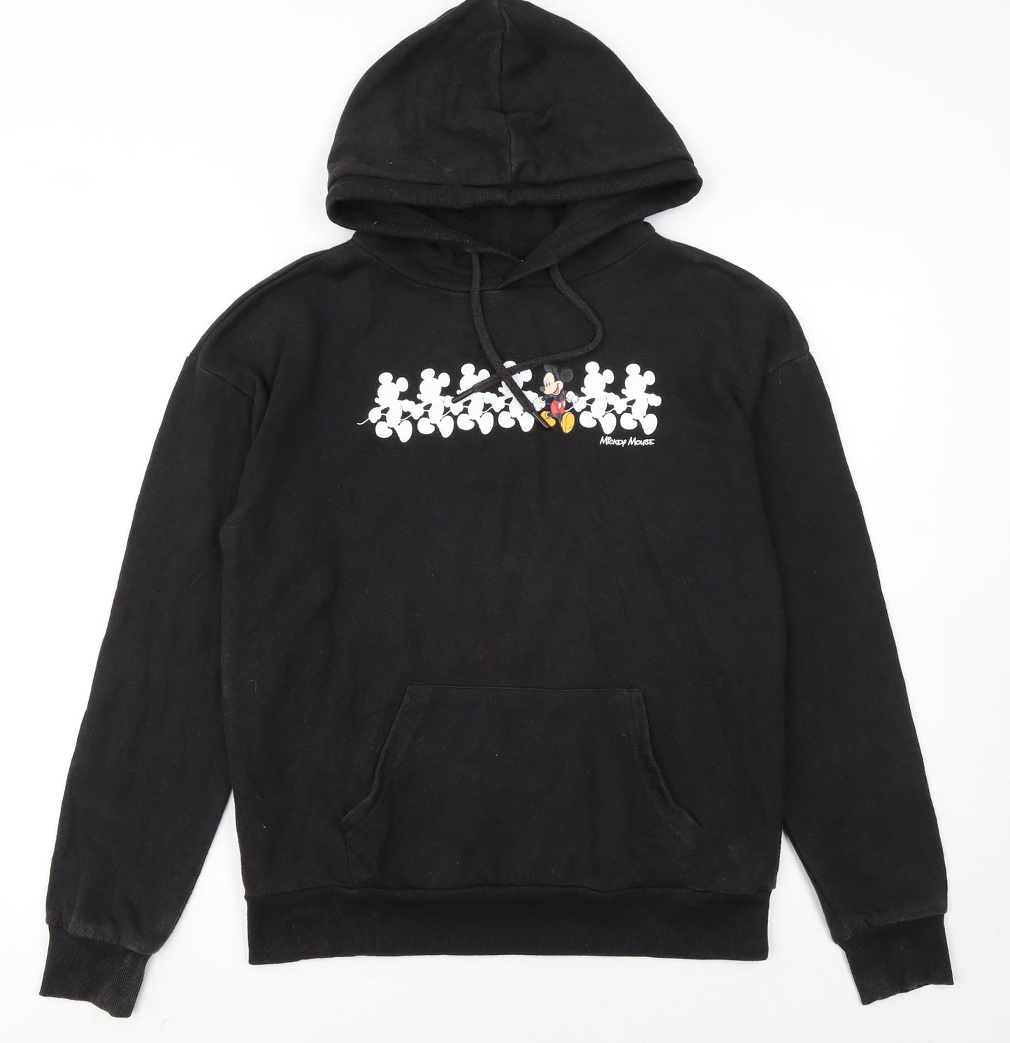 Disney Women Black 2XS Pullover Hoodie Mickey Mouse Graphic Cotton