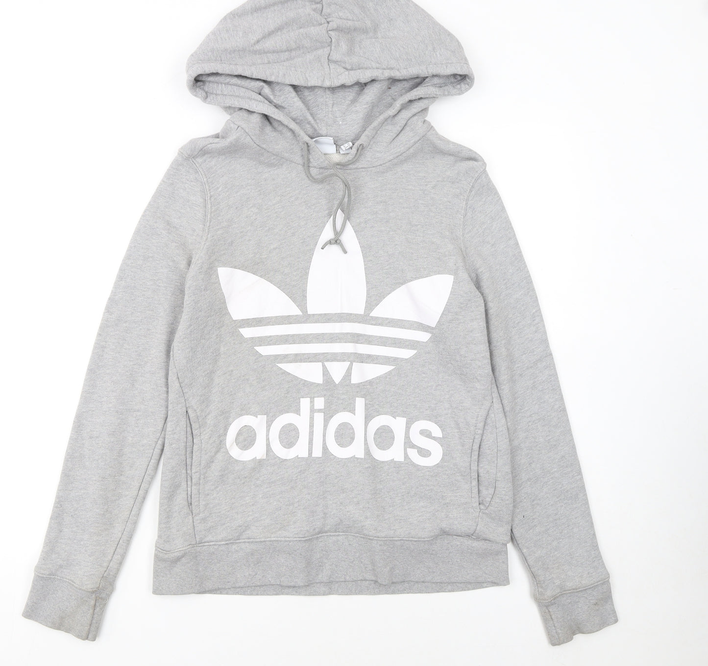 Adidas Womens Grey Hoodie XS Pullover Hooded Sweatshirt Logo