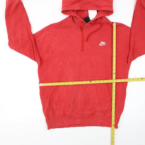 Nike Men’s Red Pullover Hoodie Small Cotton Fleece Classic Style