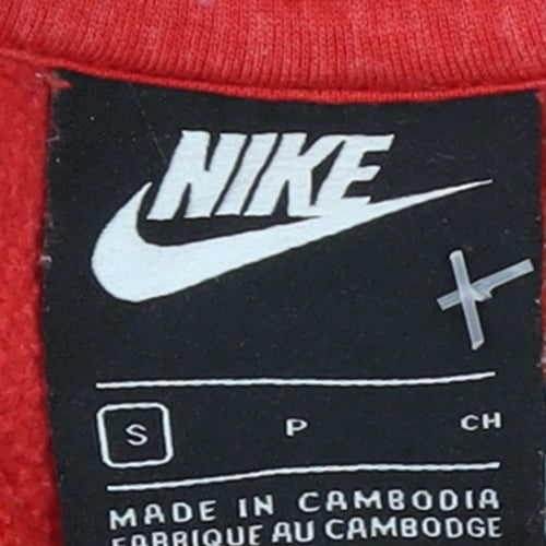 Nike Men’s Red Pullover Hoodie Small Cotton Fleece Classic Style