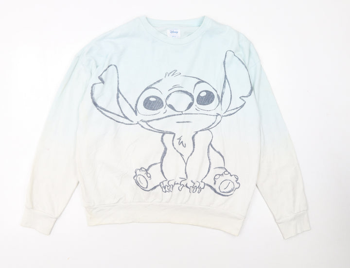 Disney Women XS Blue Stitch Pullover Sweatshirt