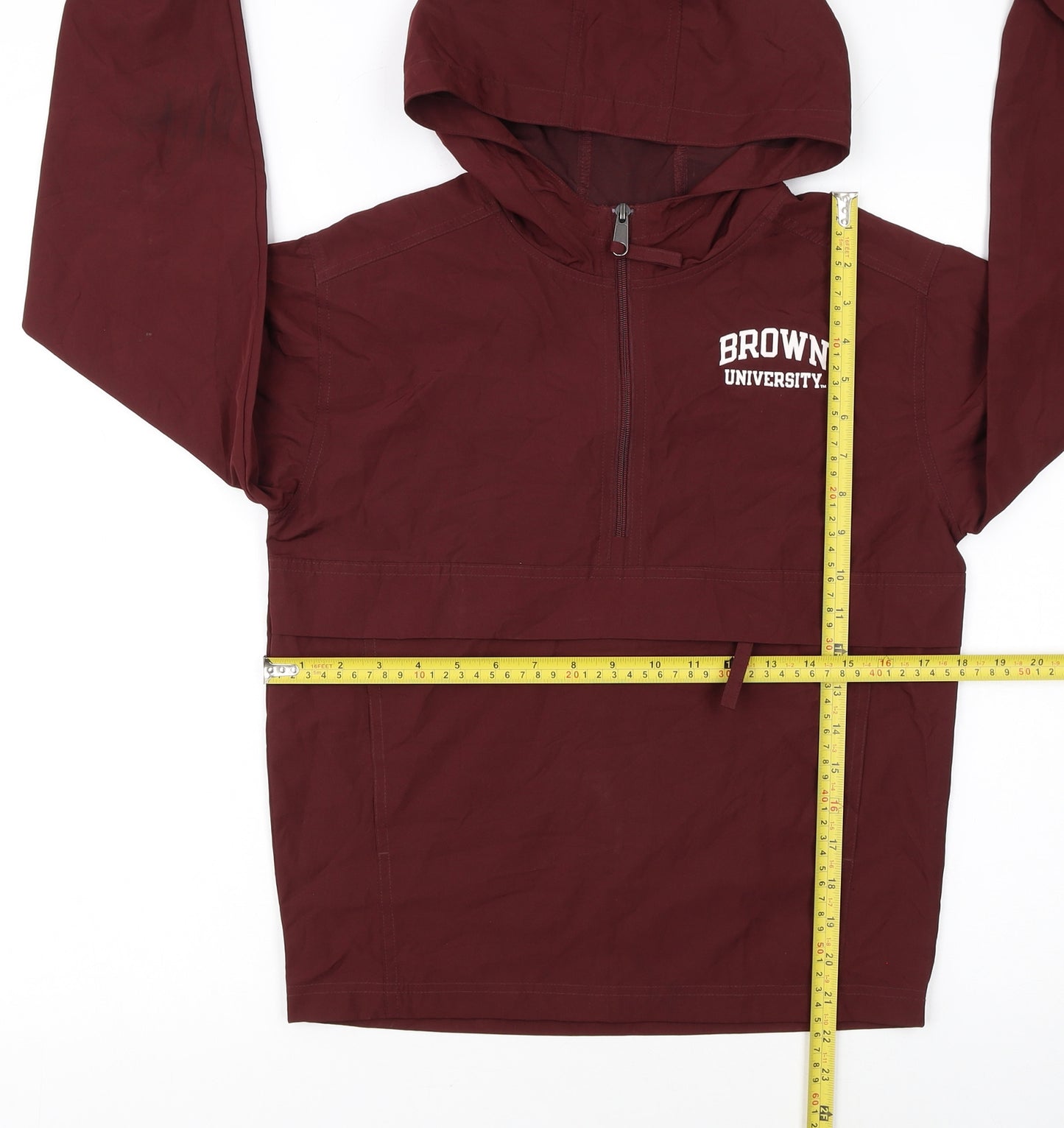 Champion Boys Brown University Hooded Anorak Jacket Size M