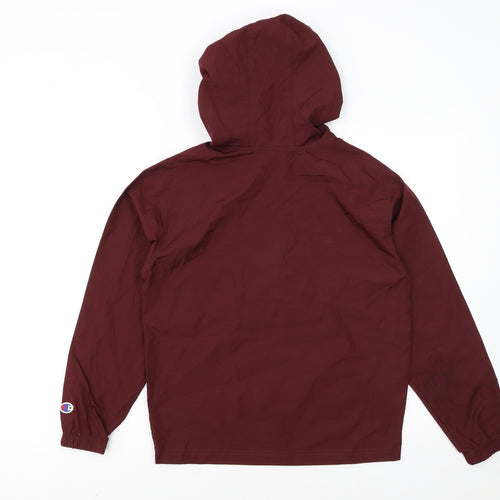 Champion Boys Brown University Hooded Anorak Jacket Size M
