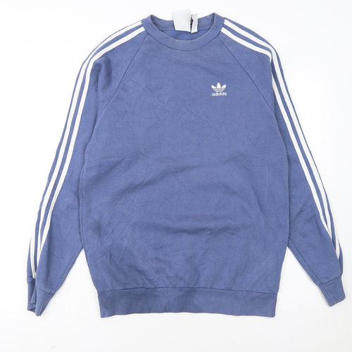 Adidas Men's Blue Crew Neck Pullover Sweatshirt XS