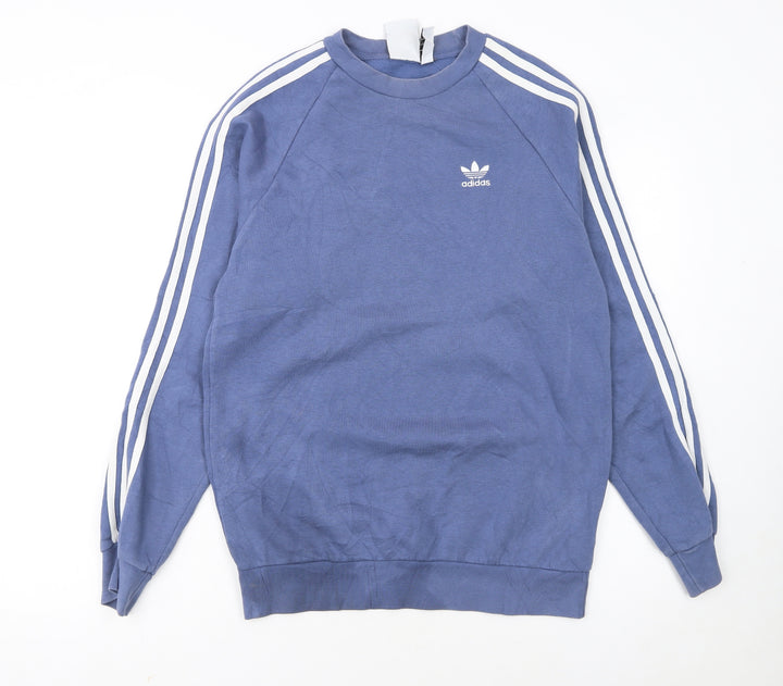 Adidas Men's Blue Crew Neck Pullover Sweatshirt XS