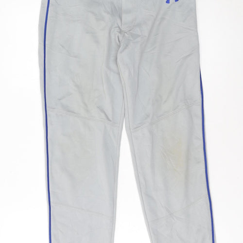 Under Armour Boys Grey XL Baseball Track Pants HeatGear