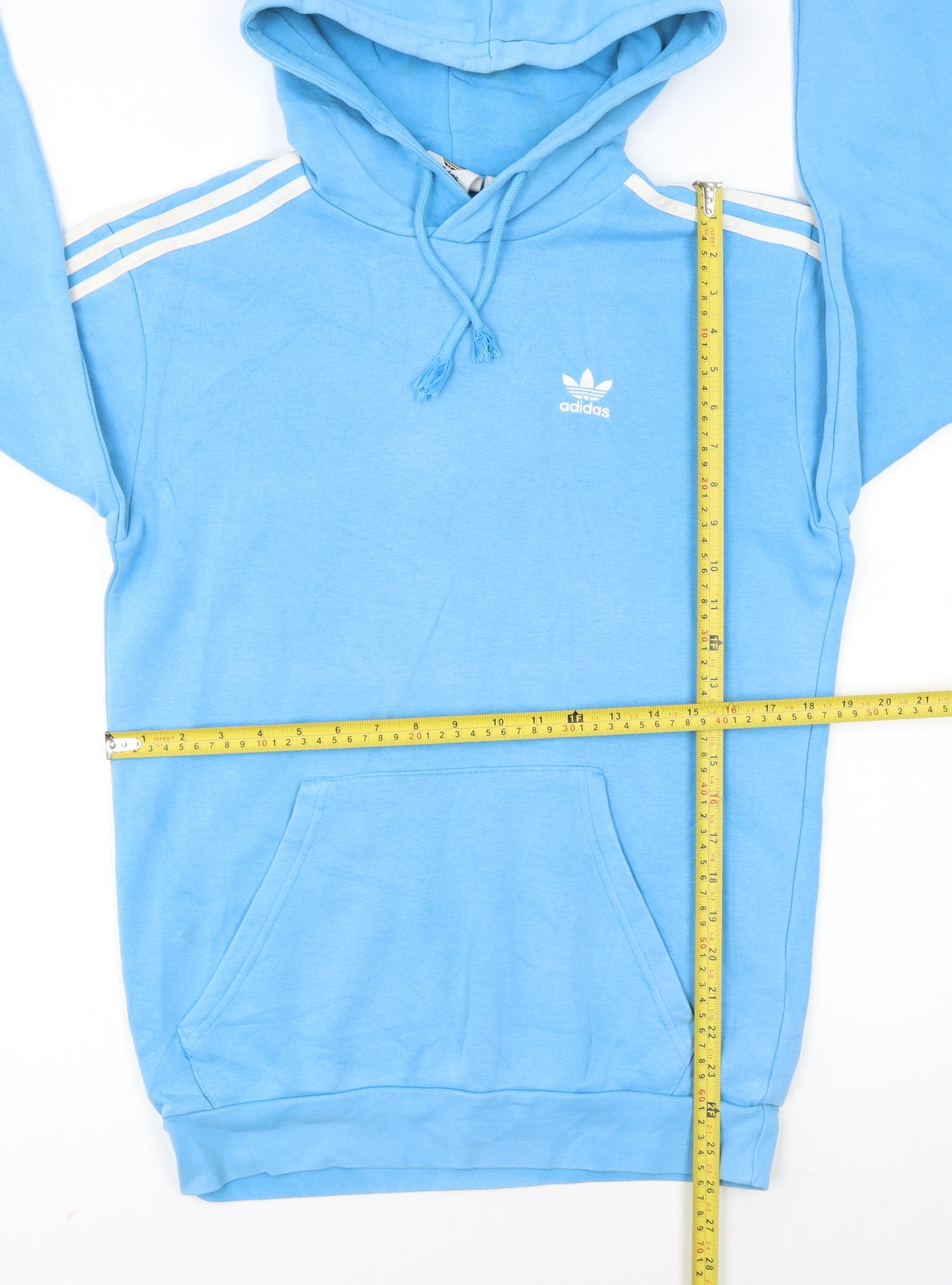 Adidas Men's Blue XS Pullover Hoodie with Logo and Pockets