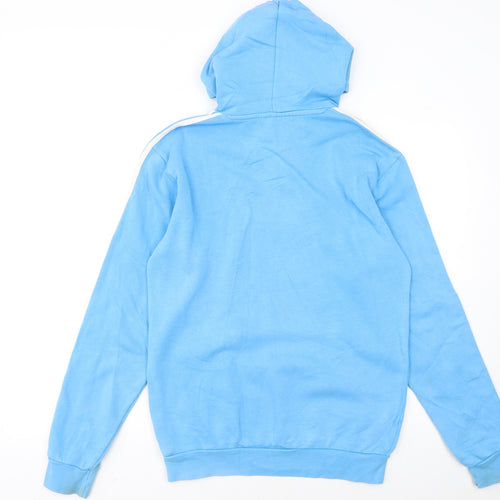 Adidas Men's Blue XS Pullover Hoodie with Logo and Pockets