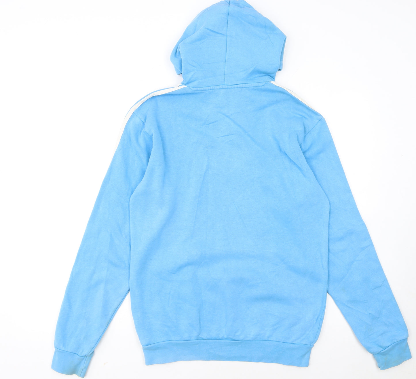Adidas Men's Blue XS Pullover Hoodie with Logo and Pockets