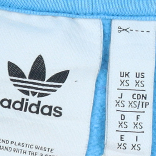 Adidas Men's Blue XS Pullover Hoodie with Logo and Pockets