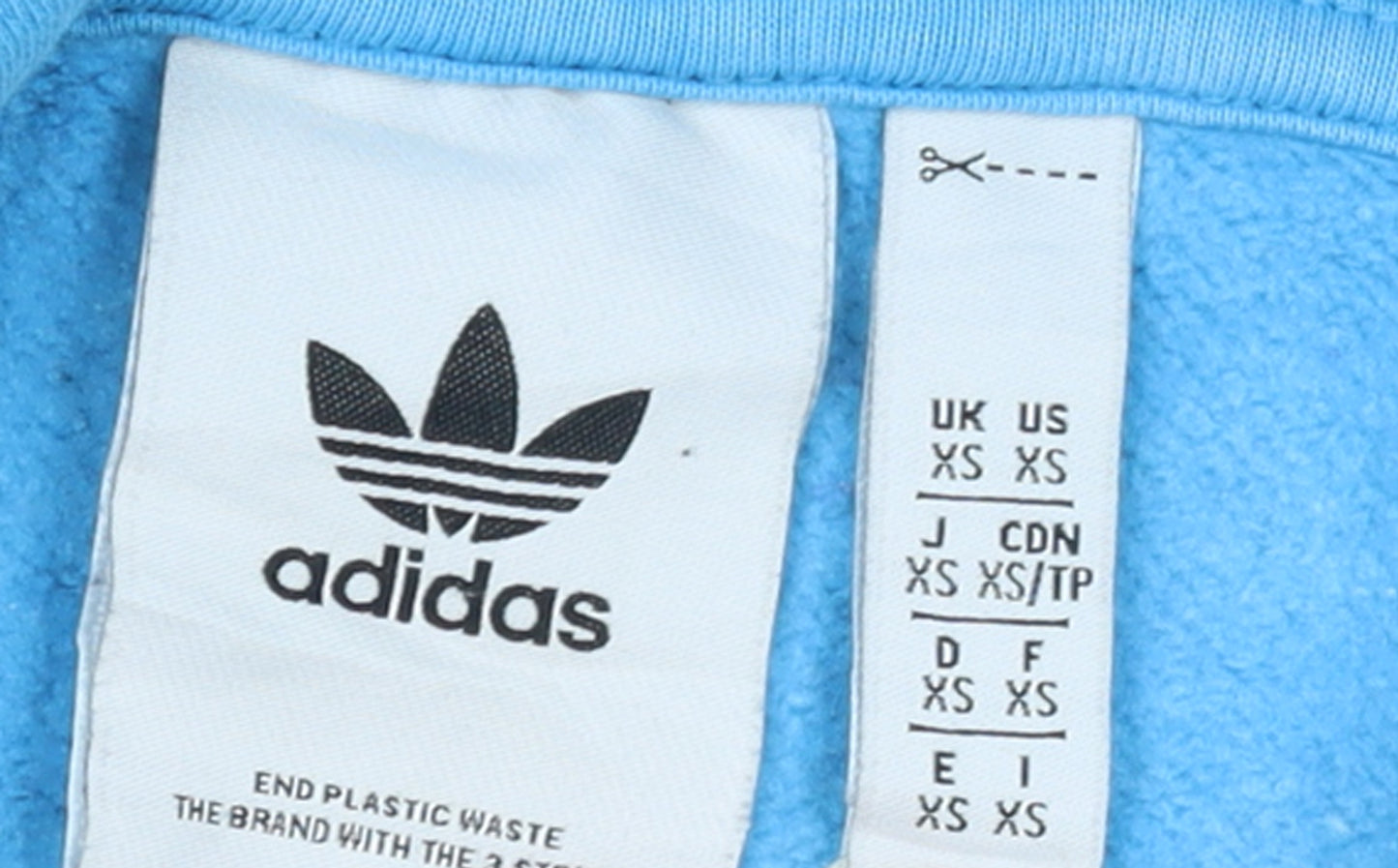 Adidas Men's Blue XS Pullover Hoodie with Logo and Pockets