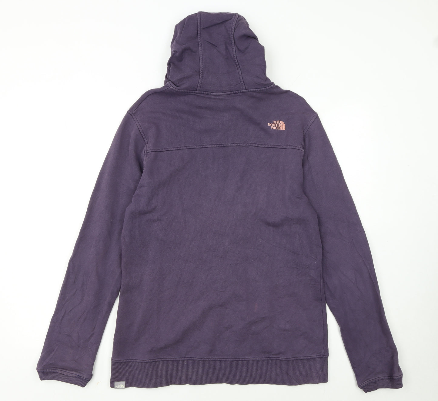 The North Face Womens Purple Full Zip Hoodie Size L Cotton Blend