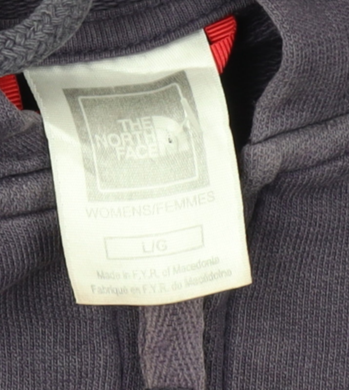 The North Face Womens Purple Full Zip Hoodie Size L Cotton Blend