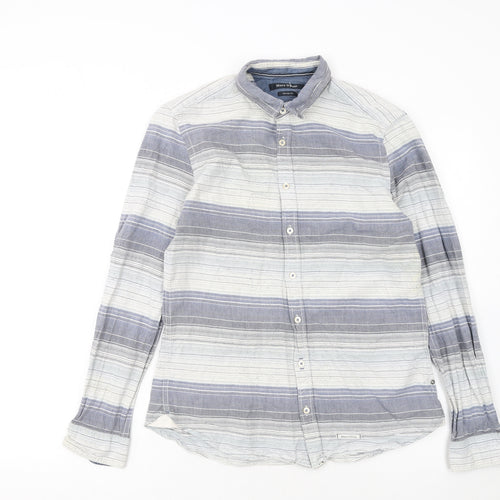 Marc O’Polo Women Blue Striped Button-Up Cotton Shirt S