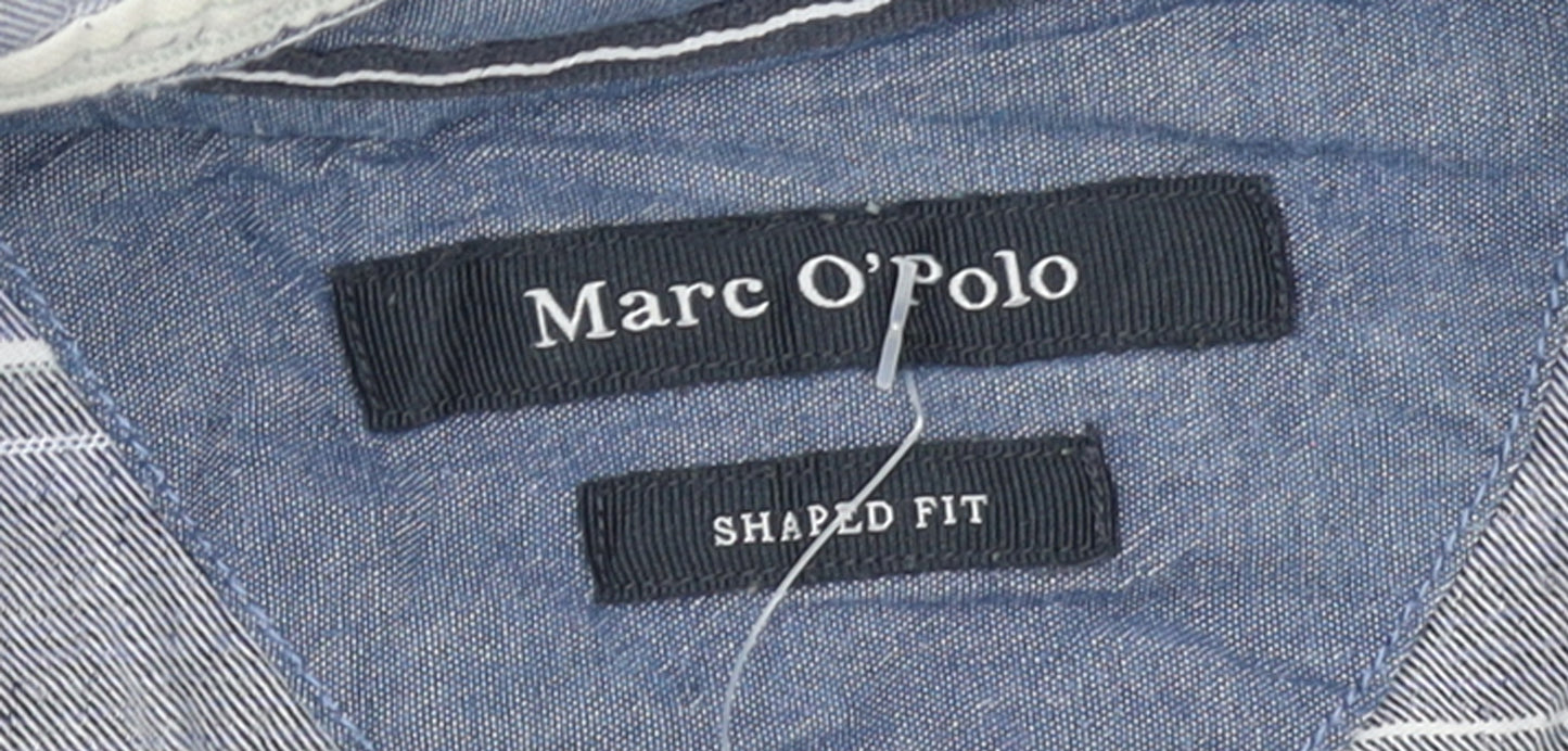 Marc O’Polo Women Blue Striped Button-Up Cotton Shirt S