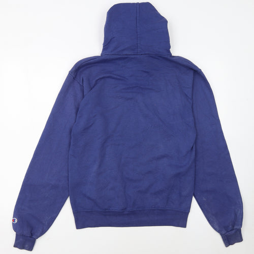 Champion Women's Blue Pullover Hoodie Small Assumption Graphic