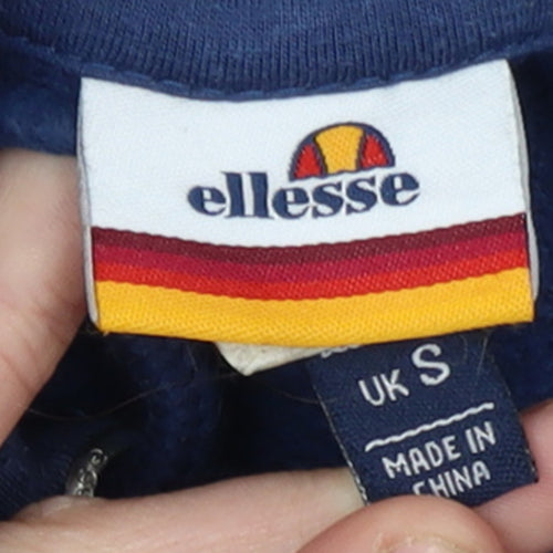 Ellesse Men's Blue Pullover Hoodie Small Embroidered Logo Fleece