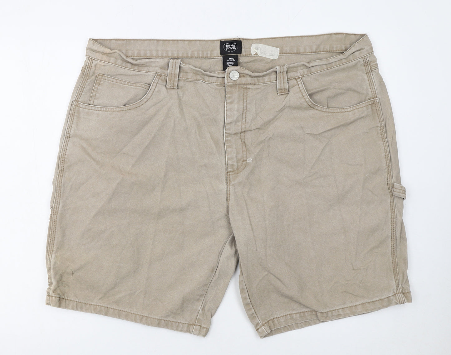 Berkley Jensen Men's Beige Cotton Canvas Cargo Shorts Size 44