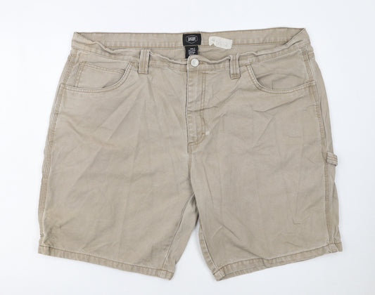 Berkley Jensen Men's Beige Cotton Canvas Cargo Shorts Size 44