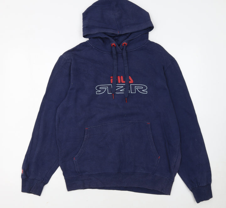 FILA Men's Blue Pullover Hoodie Size S Graphic Sports Fleece