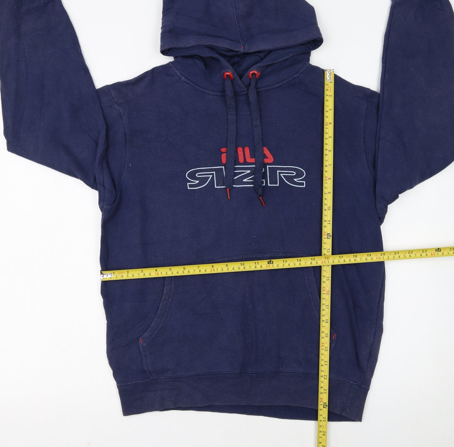 FILA Men's Blue Pullover Hoodie Size S Graphic Sports Fleece