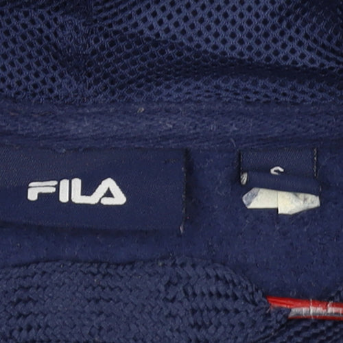 FILA Men's Blue Pullover Hoodie Size S Graphic Sports Fleece