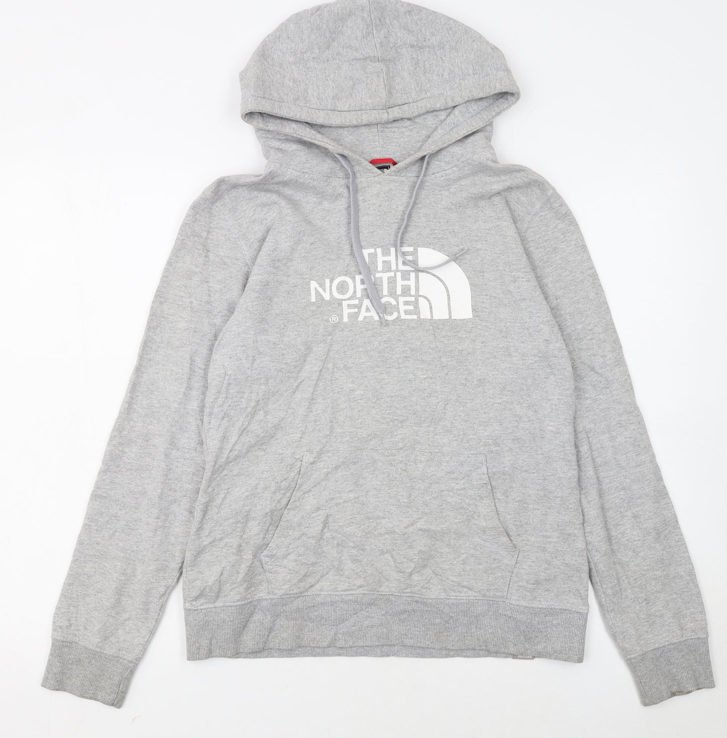 The North Face Womens Grey Pullover Hoodie Size M Logo Print