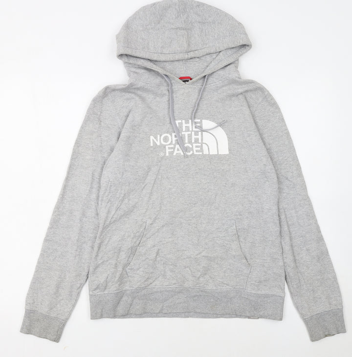The North Face Womens Grey Pullover Hoodie Size M Logo Print